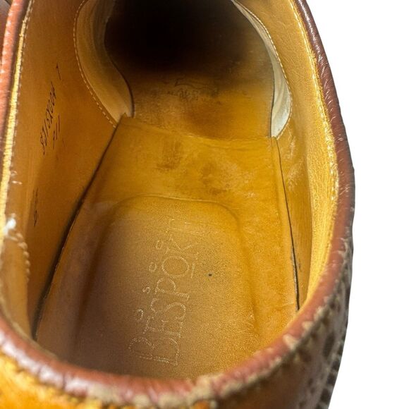 Vtg ALDEN 911 Medallion Tip Calfskin Leather Shoes Oxfords Size 11 D